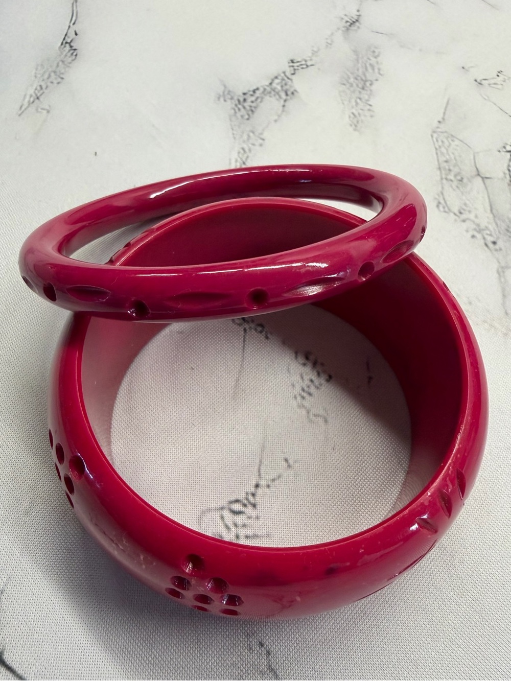 Splendette Dark Orchid Pink Vintage Bangles - Wide & Narrow